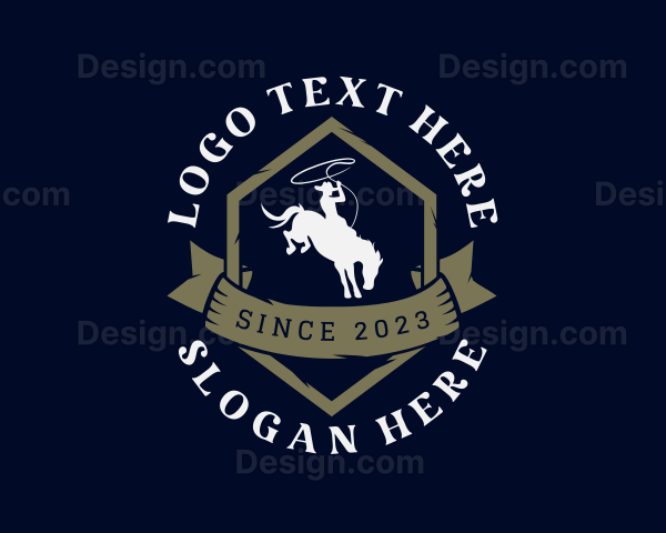 Cowboy Horse Rodeo Logo