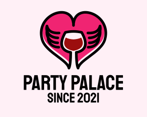 Heart Wing Wine  logo design