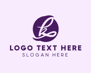 Fancy Purple Letter K Logo