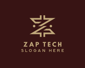 Golden Crypto Tech Letter Z logo design