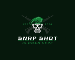 Skull Carbine Firearm logo design