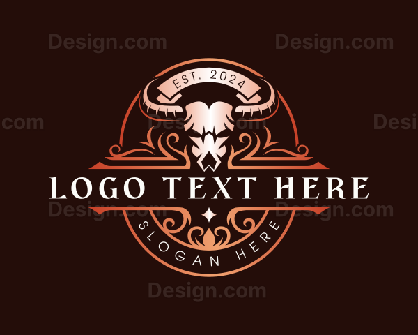 Bull Buffalo Skull Logo