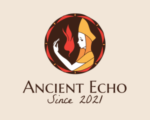 Ancient Sorceress Woman  logo design