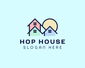 Colorful Neighborhood House logo design