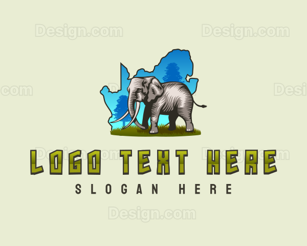 South Africa Savannah Elephant Logo