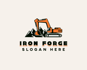 Excavator Mining Contractor logo design