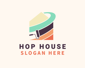 House Painting Paint Roller  logo design