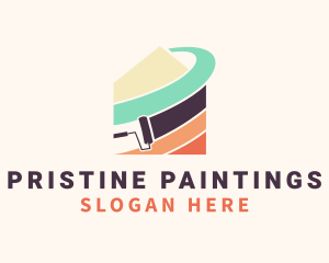 House Painting Paint Roller  logo design