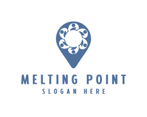 Team Meeting Location Pin logo design