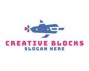 Creative Dolphin Submarine logo design