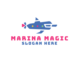 Creative Dolphin Submarine logo design