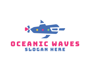 Creative Dolphin Submarine logo design