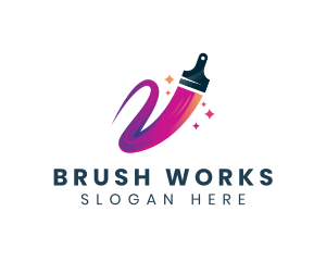 Paint Brush Renovation Refurbish logo design