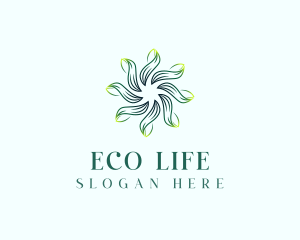 Eco Garden Leaves logo design