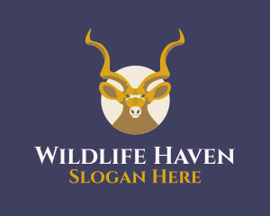 Wildlife Antelope Face logo design