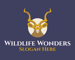 Wildlife Antelope Face logo design