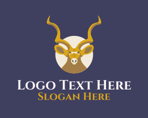 Hunt - Wildlife Antelope Face logo design