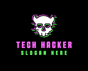 Hacker Skull Punk logo design