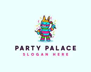 Piñata  Birthday Party logo design