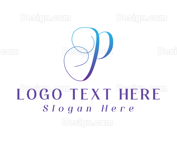 Gradient Cursive P Logo