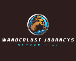 Snowy Marmot Character logo design