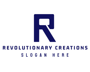 Modern Digital Letter R logo design