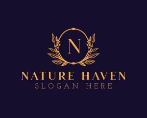 Nature Wellness Wreath logo design