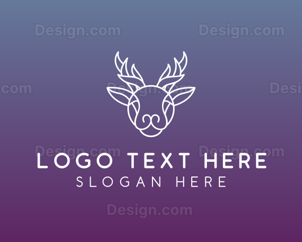 Elegant Reindeer Outline Logo