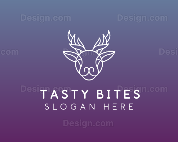 Elegant Reindeer Outline Logo