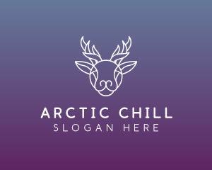 Elegant Reindeer Outline logo design