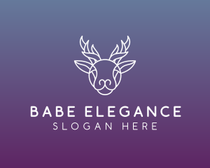 Elegant Reindeer Outline logo design