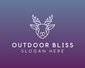 Elegant Reindeer Outline logo design