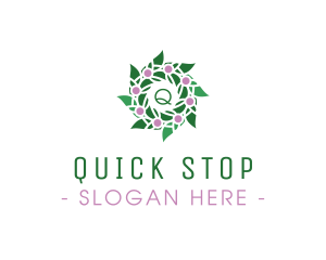 Floral Bud Wreath logo design