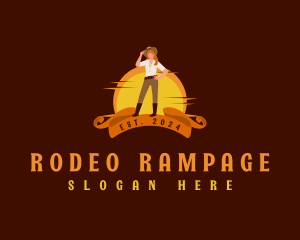 Female Cowboy Saloon logo design