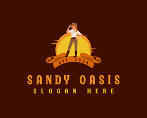 Female Cowboy Saloon logo design