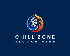 Heating Cooling Temperature logo design