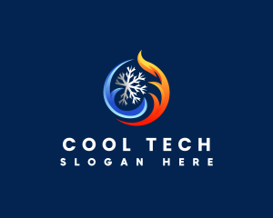 Heating Cooling Temperature logo design