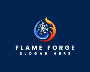 Heating Cooling Temperature logo design