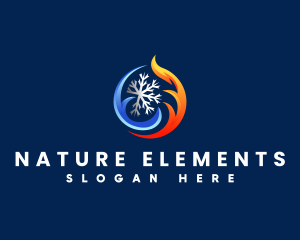 Heating Cooling Temperature logo design