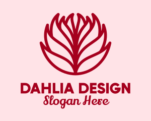 Red Dahlia Flower  logo