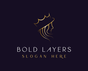 Royal Queen Hair Stylist logo design