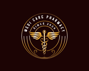 Wellness Caduceus Pharmacy logo design