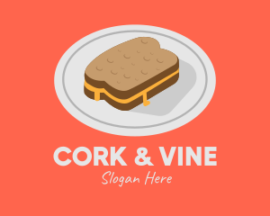 Cheese Sandwich Plate logo design