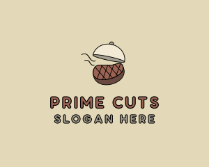 Grilled Steak Cloche logo design