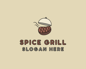 Grilled Steak Cloche logo design