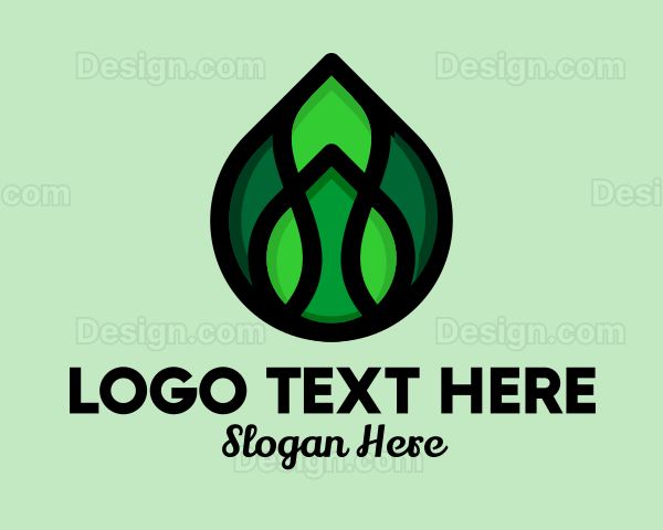 Natural Green Droplet Logo