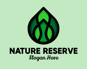 Natural Green Droplet logo design