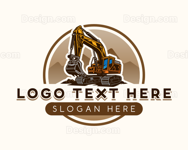 Excavator Digger Backhoe Logo