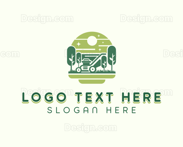 Mowing Lawn Mower Logo