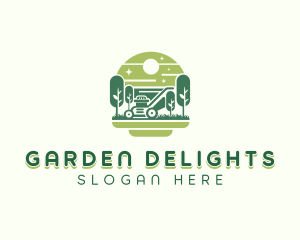 Mowing Lawn Mower logo design